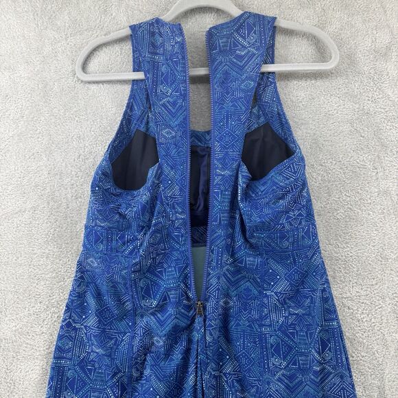 Tittle Nine Dress Womens 8 Blue Square Neck Build-In Bra Padded Zip Active - Picture 9 of 13